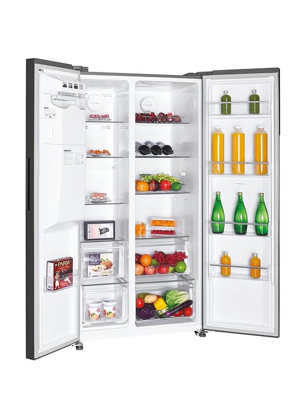 Hoover HOSR-5918EIXK-1 American style fridge freezer with plumbed water & ice dispenser - Inox - Image 2